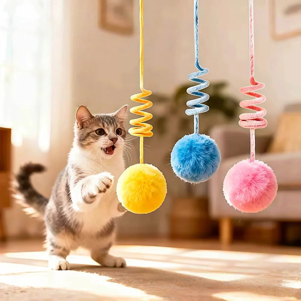 PawJoy Spring Boxing Toy for Cats - suction cup spring teaser