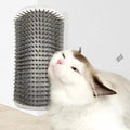 PawJoy Self-Grooming Corner Brush for Cats - with catnip